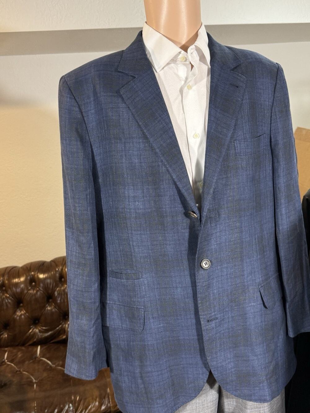 Brunello Cucinelli Linen Silk Wool Deconstructed Blazer SportJacket 54 Italy 44R